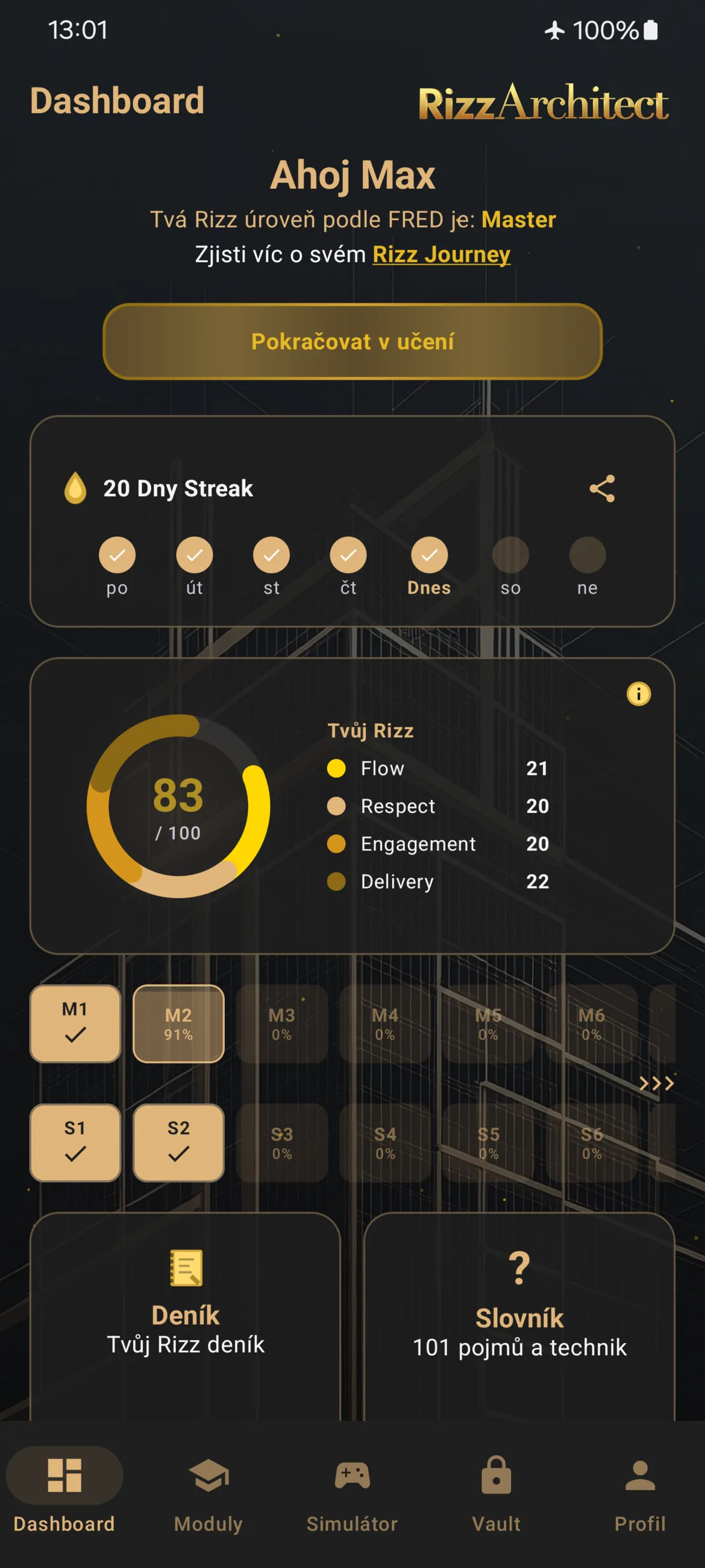 Dashboard RizzArchitect s FREDem