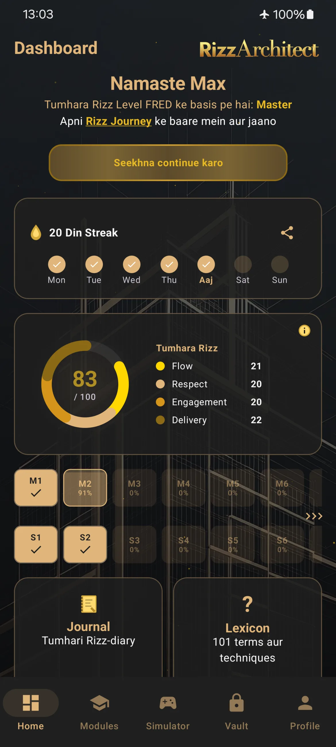 RizzArchitect ka dashboard FRED ke saath