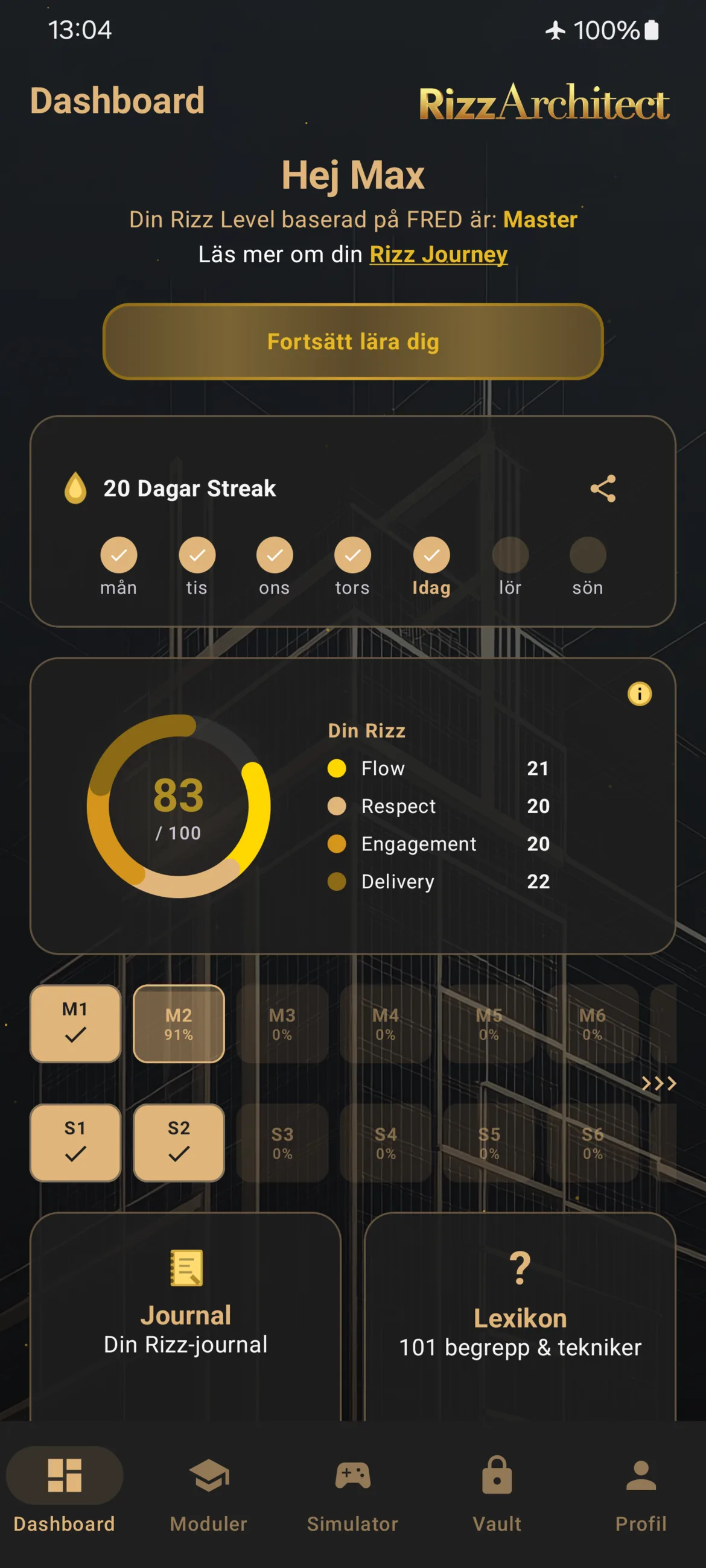 RizzArchitect-dashboard med FRED